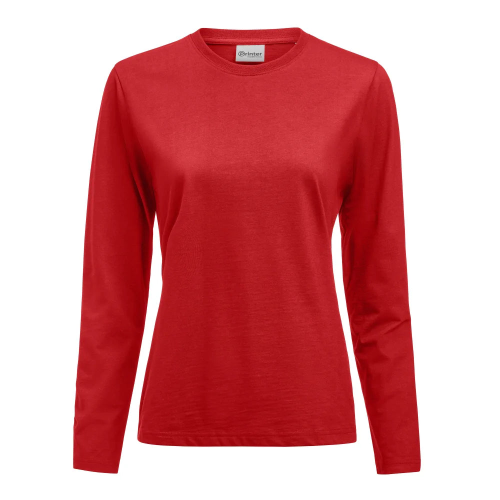 Printer Heavier Pro LS T-Shirt Dames Rood