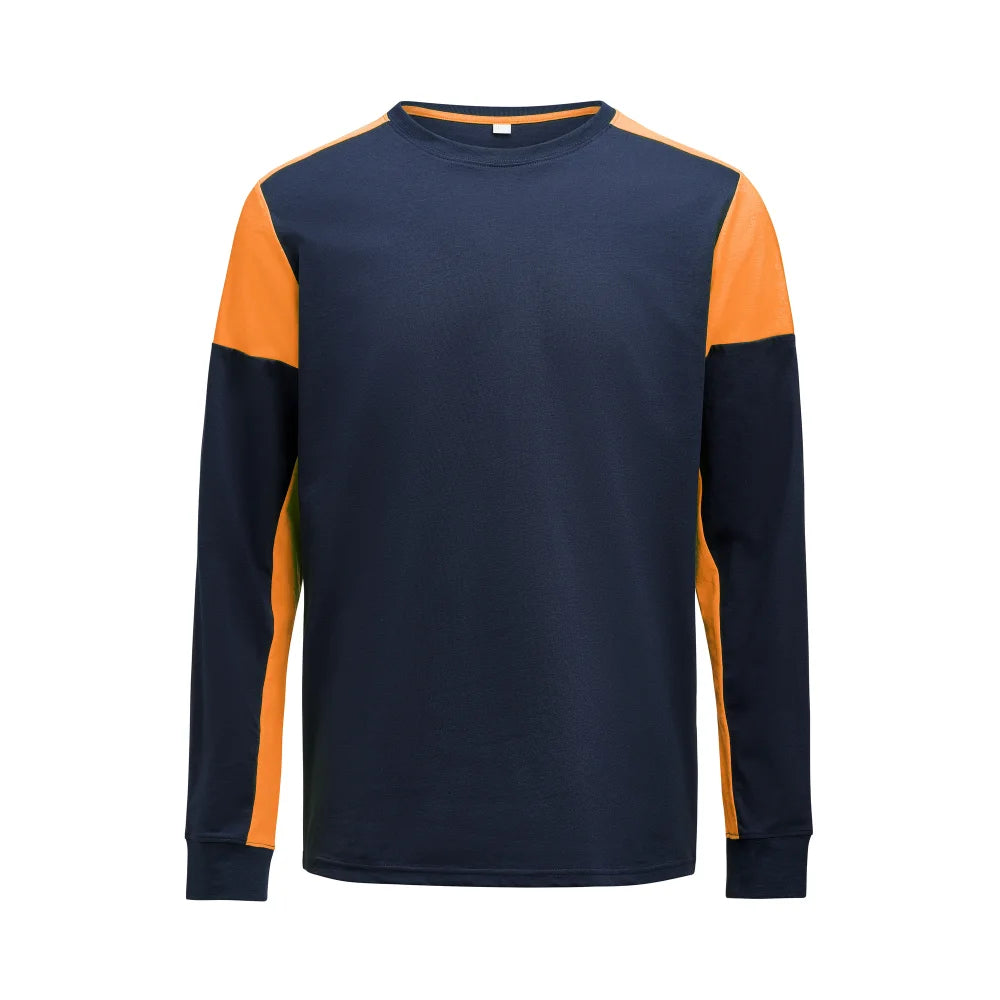 Printer Prime T-Shirt Long Sleeve T-Shirt Heren Marine Neonoranje