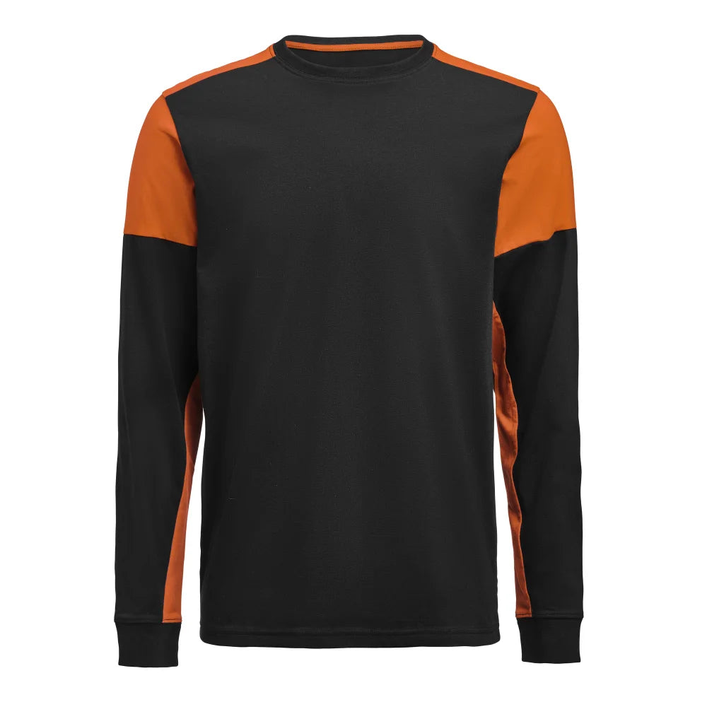 Printer Prime T-Shirt Long Sleeve T-Shirt Heren Zwart Oranje