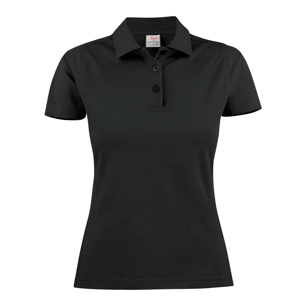 Printer Surf Polo Pique Dames Zwart