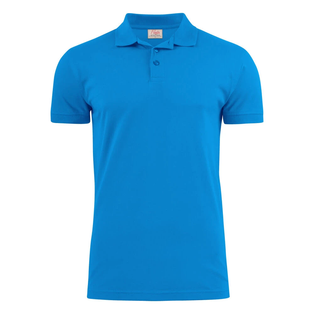 Printer Surf Stretch Polo Pique Heren Oceaan Blauw