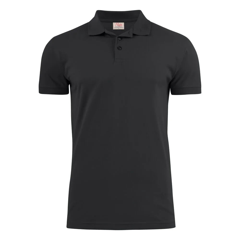 Printer Surf Stretch Polo Pique Heren Zwart