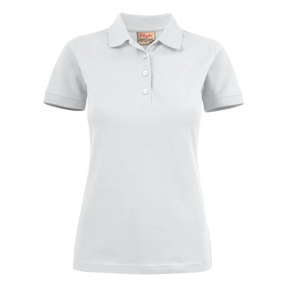 Printer Surf Stretch Polo Pique Dames Wit