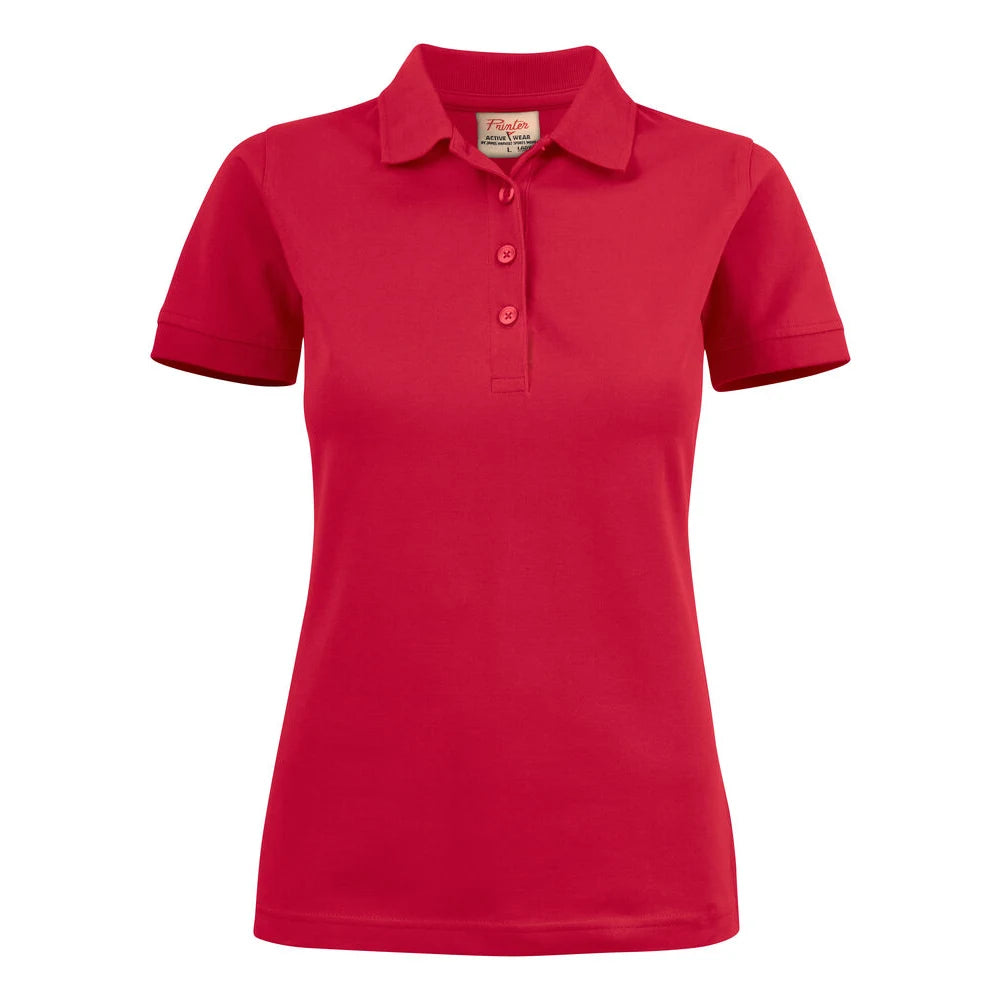 Printer Surf Stretch Polo Pique Dames Rood