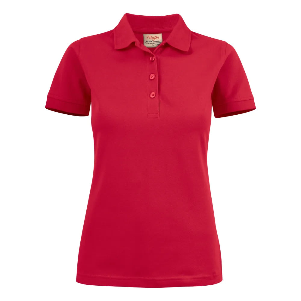 Printer Surf Stretch Polo Pique Dames Rood