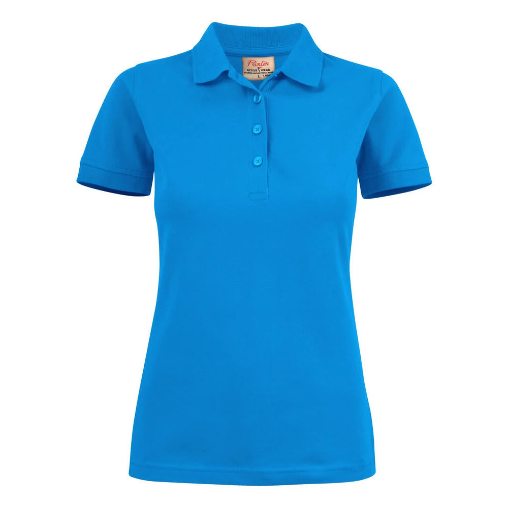 Printer Surf Stretch Polo Pique Dames Oceaan Blauw