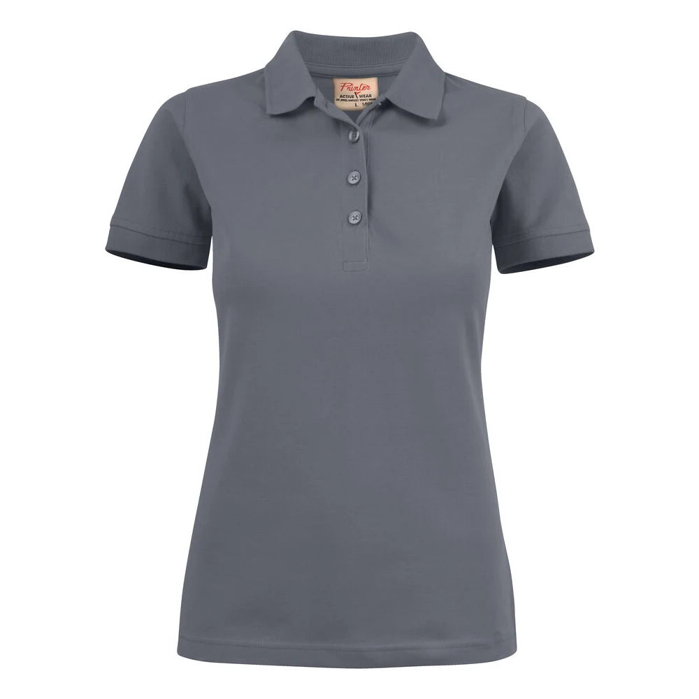 Printer Surf Stretch Polo Pique Dames Staalgrijs
