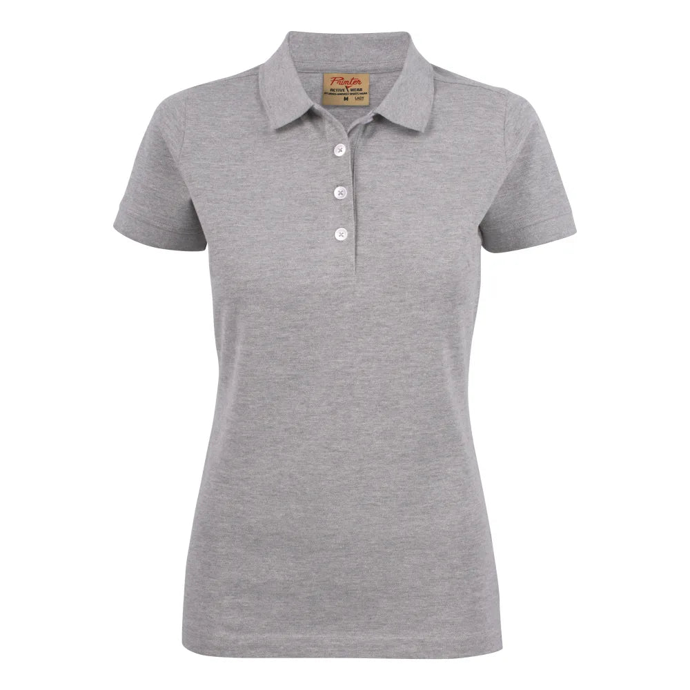 Printer Surf Stretch Polo Pique Dames Grijs Mêlée