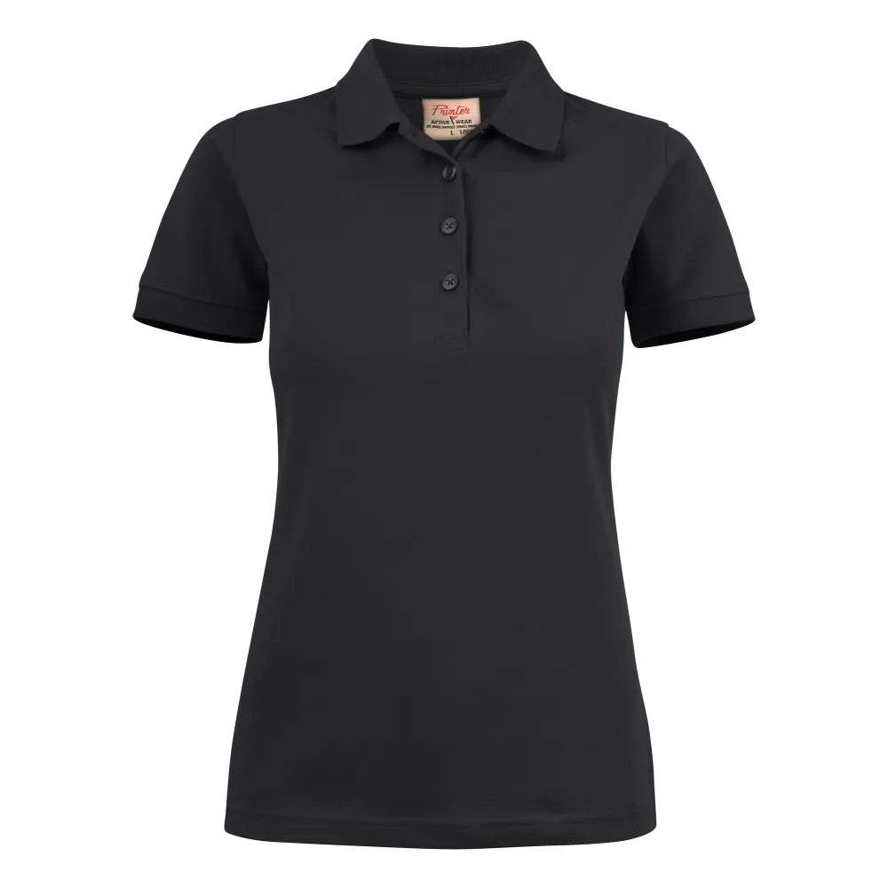 Printer Surf Stretch Polo Pique Dames Zwart