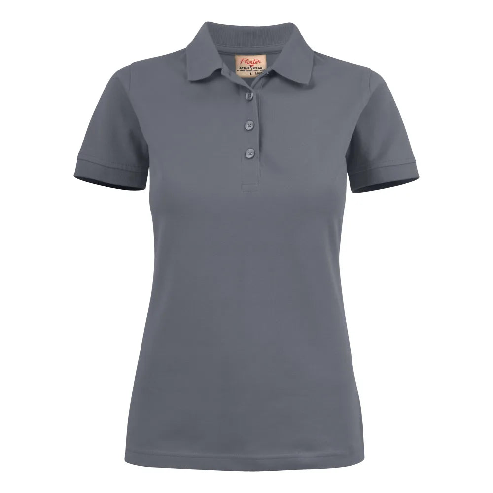 Printer Surf Stretch Polo Pique Dames Staalgrijs