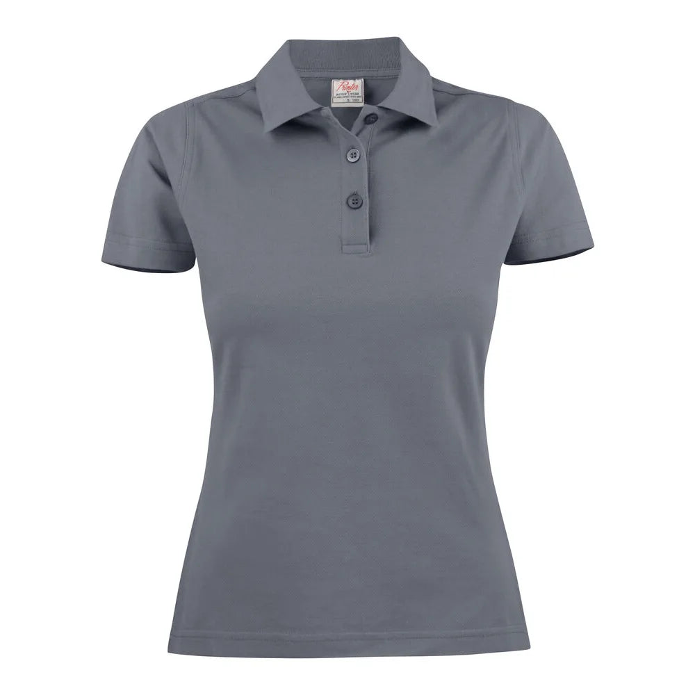 Printer Surf Light Polo Pique Dames Staalgrijs