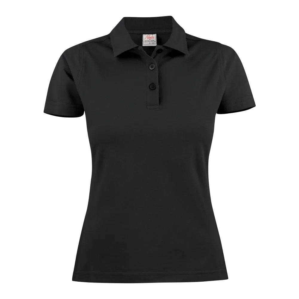 Printer Surf Light Polo Pique Dames Zwart