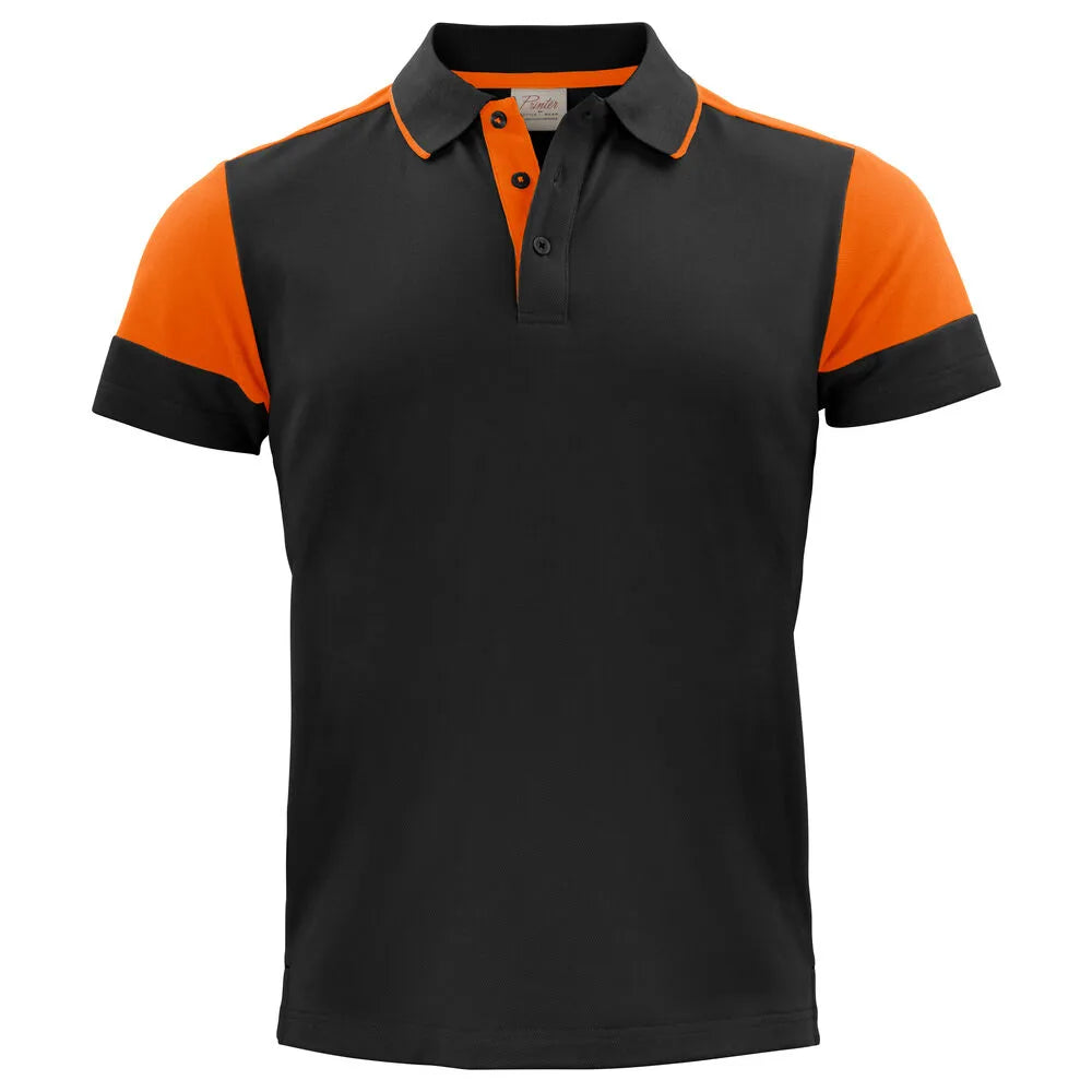 Printer Prime Polo Heren Zwart Oranje