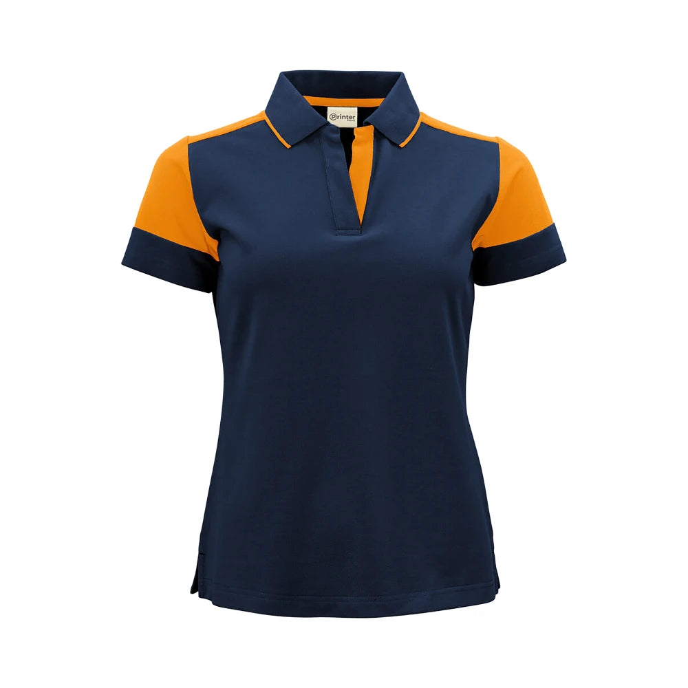 Printer Prime Polo Dames Marine Neonoranje