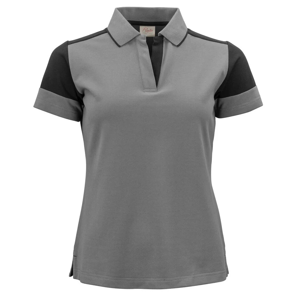 Printer Prime Polo Dames Staalgrijs Zwart