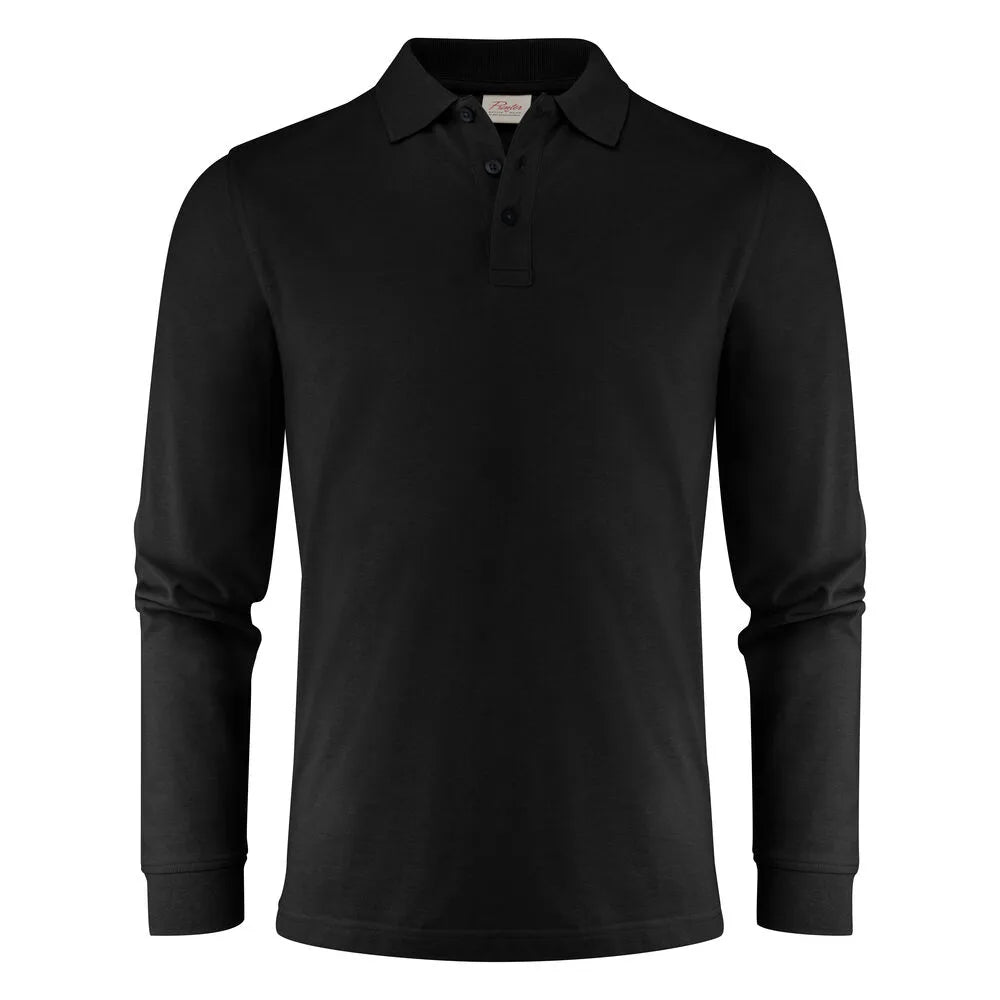 Printer Surf Pro LS Polo Pique Heren Zwart
