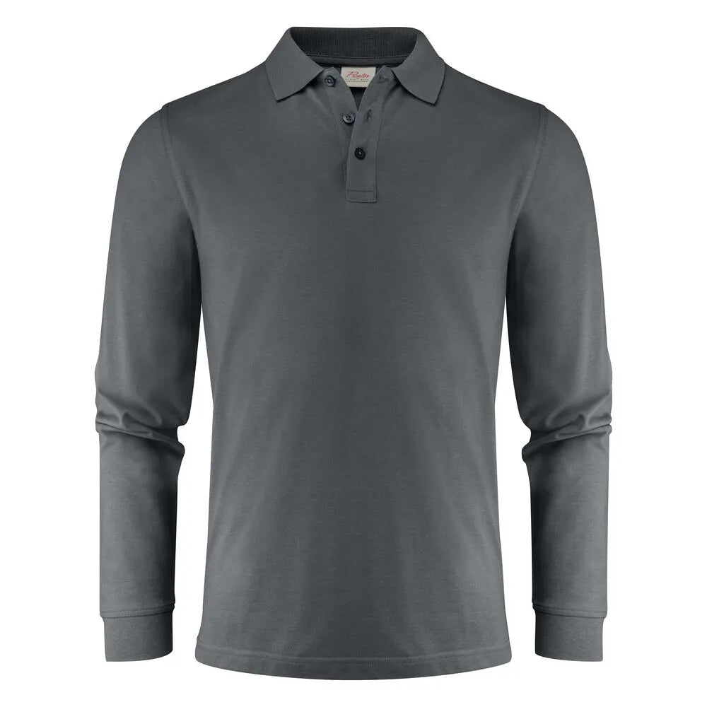 Printer Surf Pro LS Polo Pique Heren Staalgrijs