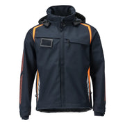 Mascot 23002-246 Softshell Jas Met Capuchon Donkermarine High Vis Oranje