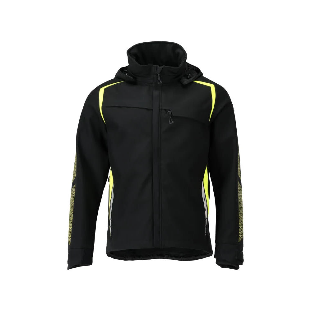 Mascot 23002-246 Softshell Jas Met Capuchon Zwart High Vis Geel