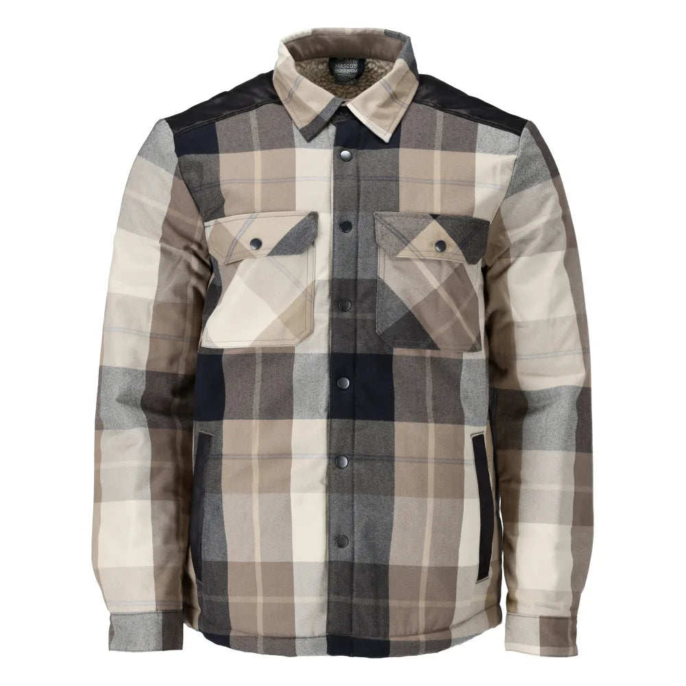 Mascot 23104-446 Overhemd Met Teddy Voering Donkerzand Geruit