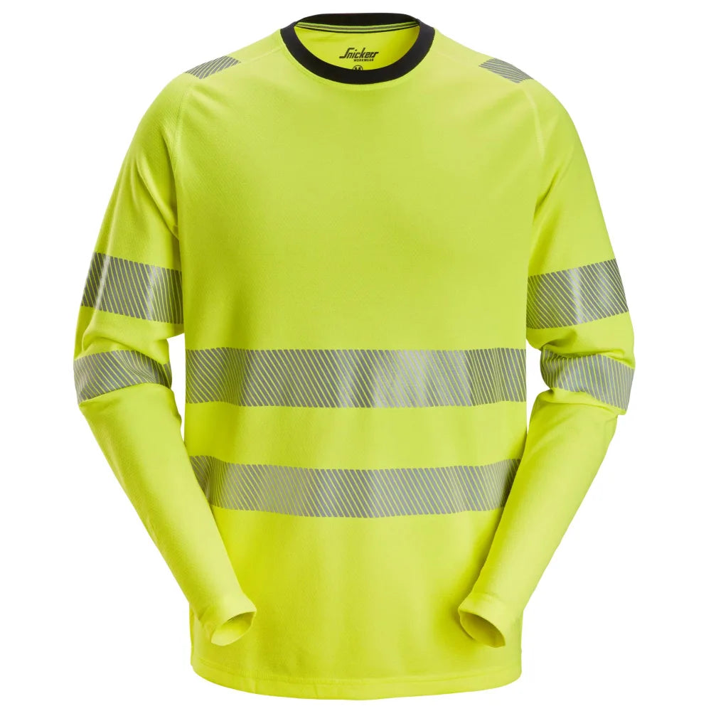 Snickers 2431 High-Vis T-Shirt Met Lange Mouwen Klasse 3 6600 High Visibility Yellow