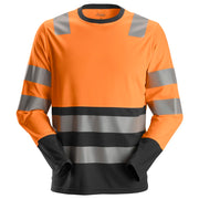 Snickers 2433 High-Vis T-Shirt Met Lange Mouwen Klasse 2 5504 High Visibility Orange Black