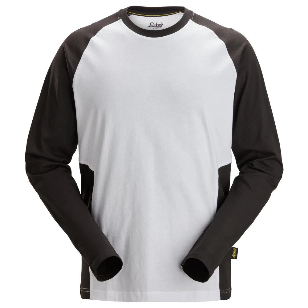Snickers 2450 Tweekleurig T-Shirt Met Lange Mouwen 0904 White Black
