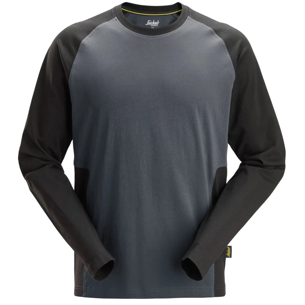 Snickers 2450 Tweekleurig T-Shirt Met Lange Mouwen 5804 Steel Grey Black