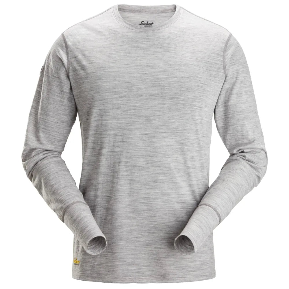 Snickers 2451 Wollen T-Shirt Met Lange Mouwen 2800 Grey Melange