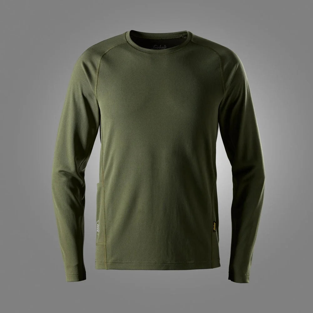 Snickers 2454 Stay Fresh Longsleeve T-Shirt Khaki Green