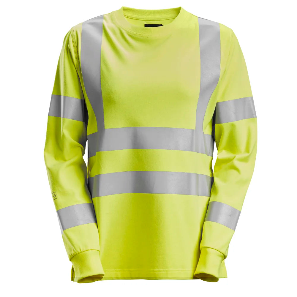 Snickers 2476 Protecwork Dames T-Shirt Met Lange Mouwen High-Vis Klasse 3/2 6600 High Visibility Yellow
