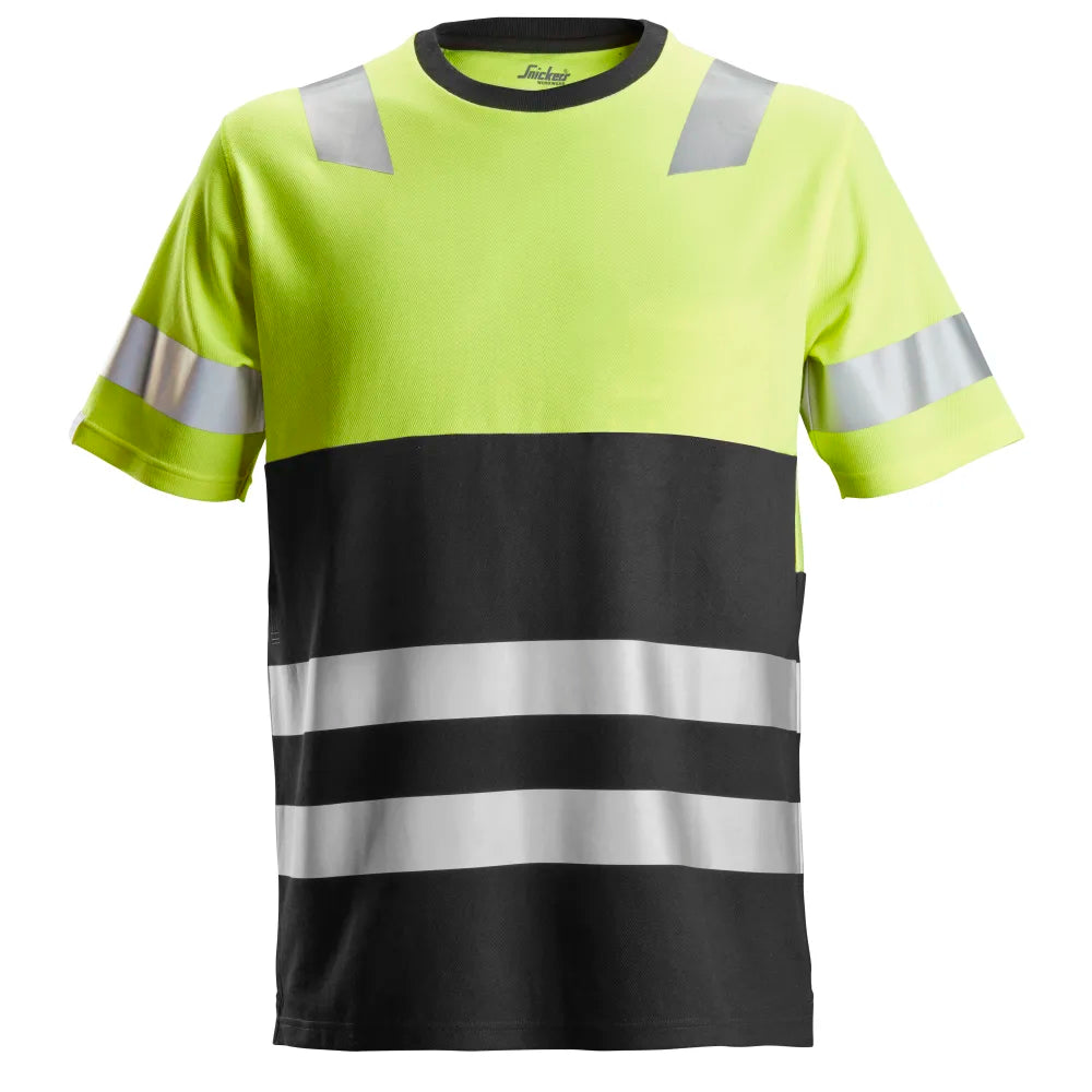 Snickers 2534 High-Vis T-Shirt Klasse 1 6604 High Visibility Yellow Black