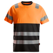 Snickers 2535 High-Vis T-Shirt Klasse 2 0455  Black High Visibility Orange