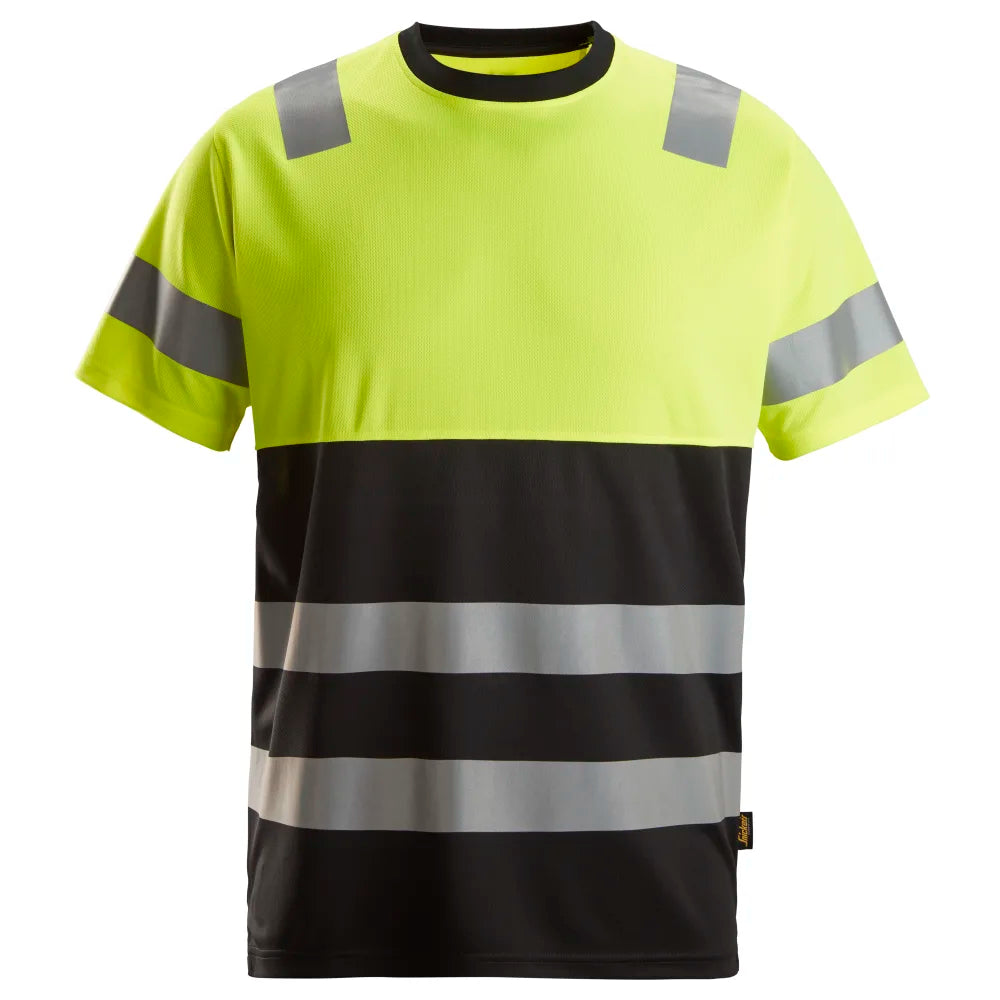 Snickers 2535 High-Vis T-Shirt Klasse 2 0466 Black High Visibility Yellow