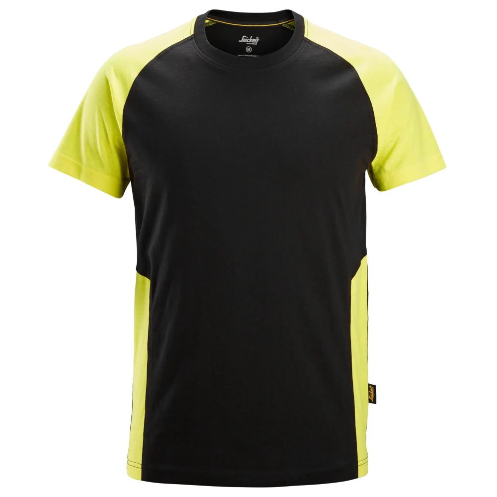 Snickers 2550 Tweekleurig T-Shirt 0467 Black Neon Yellow