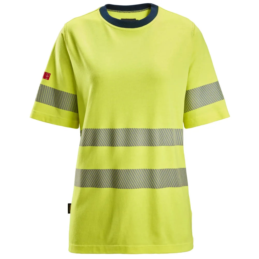 Snickers 2567 Protecwork High-Vis Klasse 2 Dames T-Shirt Met Lange Mouwen 6695 High Visibility Yellow Navy