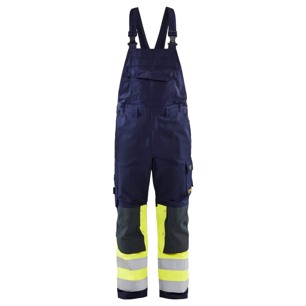 Blaklader 2607 1514 Multinorm Bretelbroek Klasse 1 Marine High Vis Geel