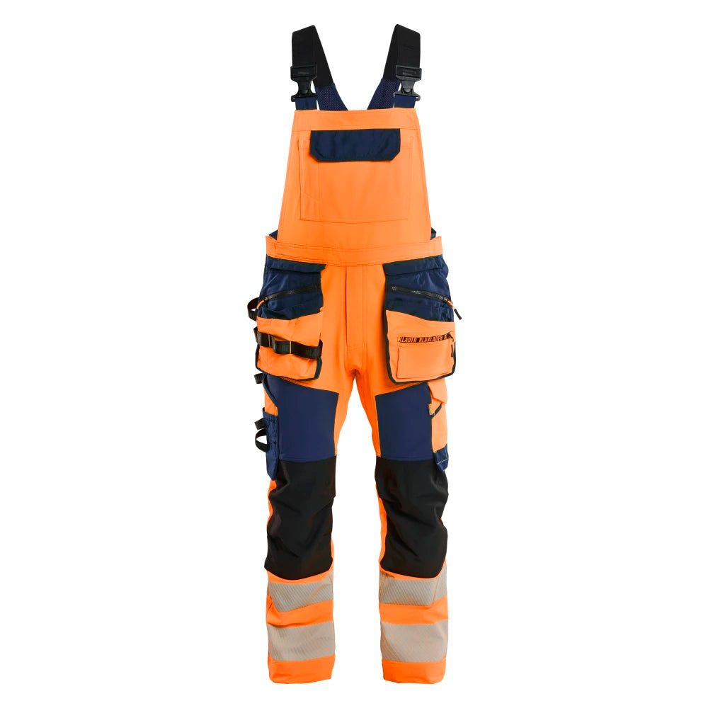 Blaklader 2626 1648 High Vis Bretelbroek 4-Weg Stretch High Vis Oranje Marineblauw