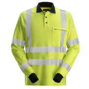 Snickers 2661 Poloshirt Met Lange Mouwen 6695 High Visibility Yellow Navy