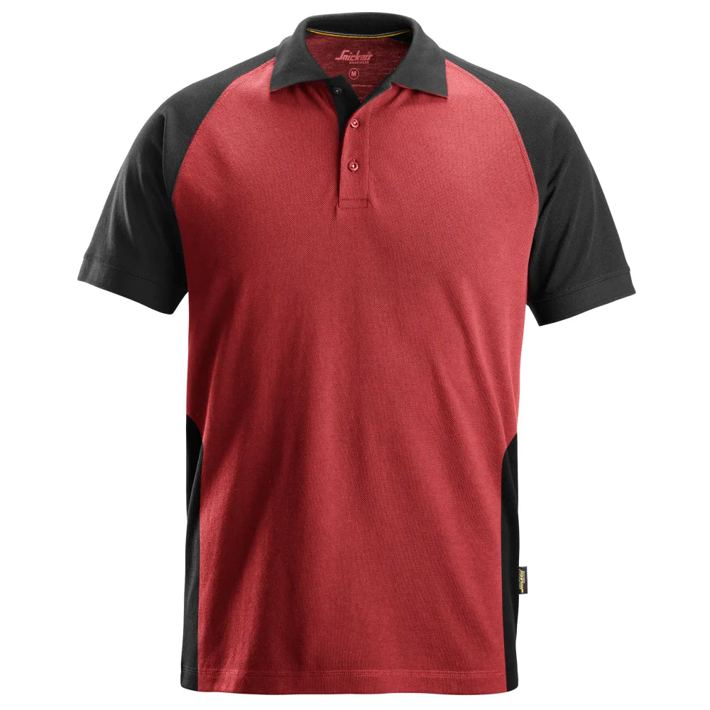 Snickers 2750 Tweekleurig Polo Shirt 1604 Chili Red Black