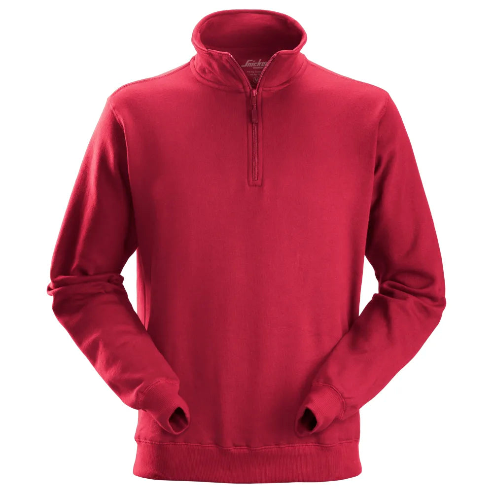 Snickers 2818 Sweatshirt Met Halve Rits 1600 Chili Red