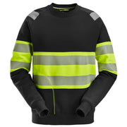 Snickers 2830 High-Vis Klasse 1 Sweatshirt 0466 Black High Visibility Yellow