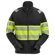 Snickers 2834 High-Vis Werkjas Met Rits Klasse 1 0466 Black High Visibility Yellow