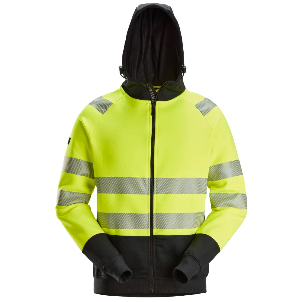 Snickers 2839 High-Vis Hoodie Met Rits Klasse 2 6604 High Visibility Yellow Black