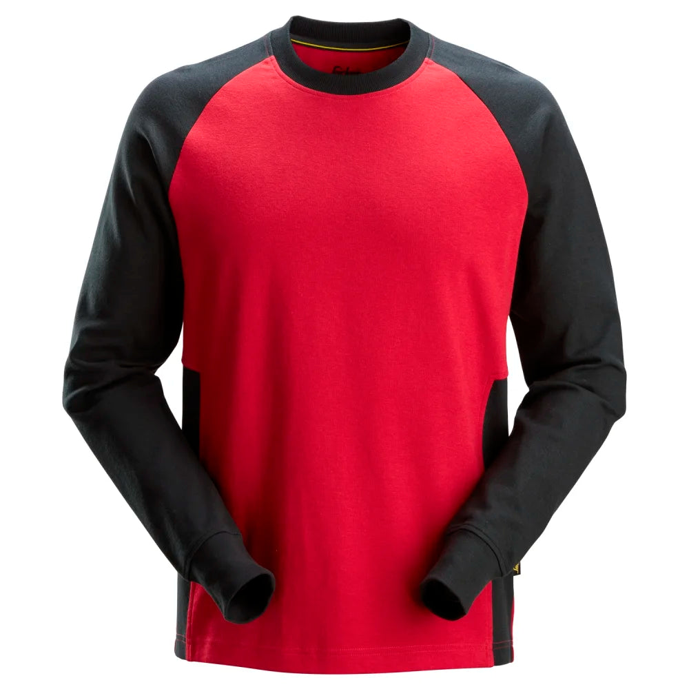 Snickers 2840 Tweekleurig Sweatshirt 1604 Chili Red Black