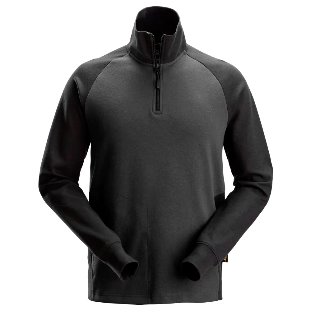 Snickers 2841 Tweekleurig Sweatshirt Met Halve Rits 5804 Steel Grey Black
