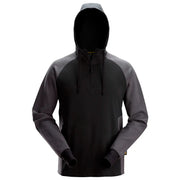 Snickers 2842 Tweekleurige Hoodie Met Halve Rits 0458 Black Steel Grey
