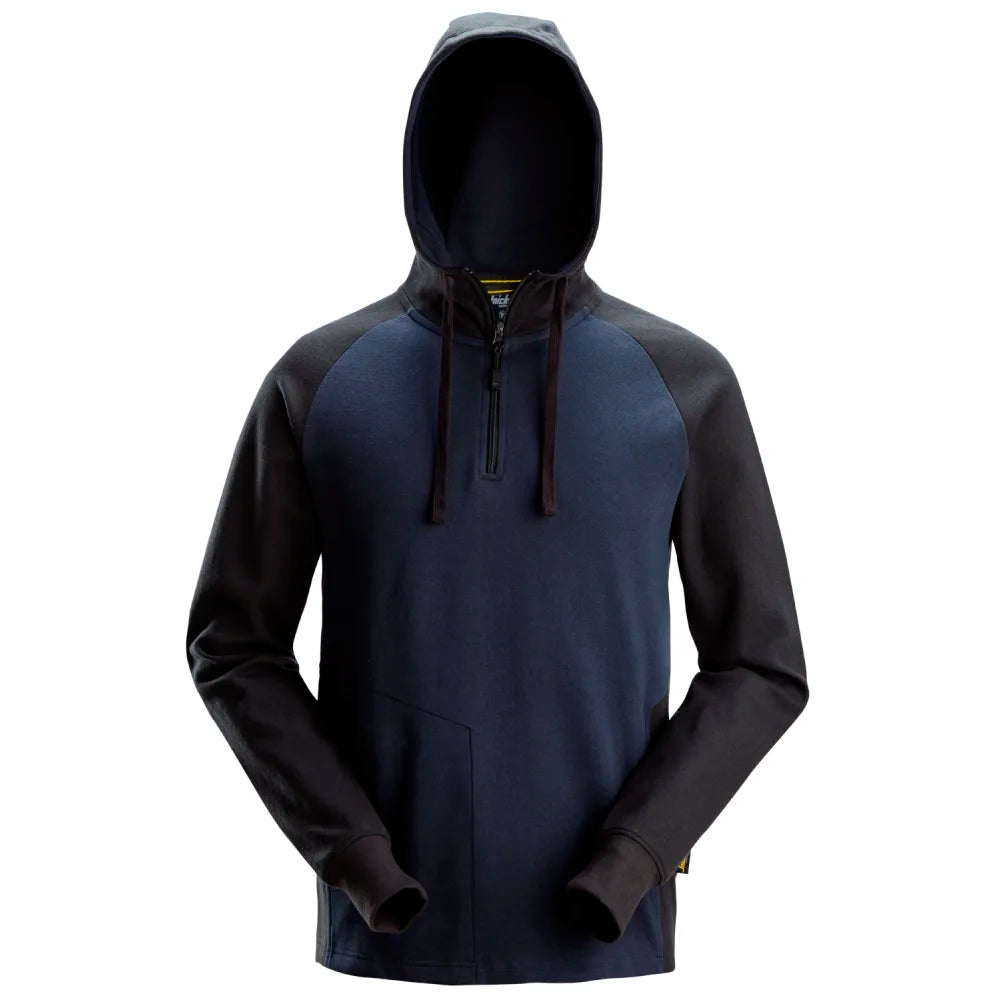 Snickers 2842 Tweekleurige Hoodie Met Halve Rits 9504 Navy Black