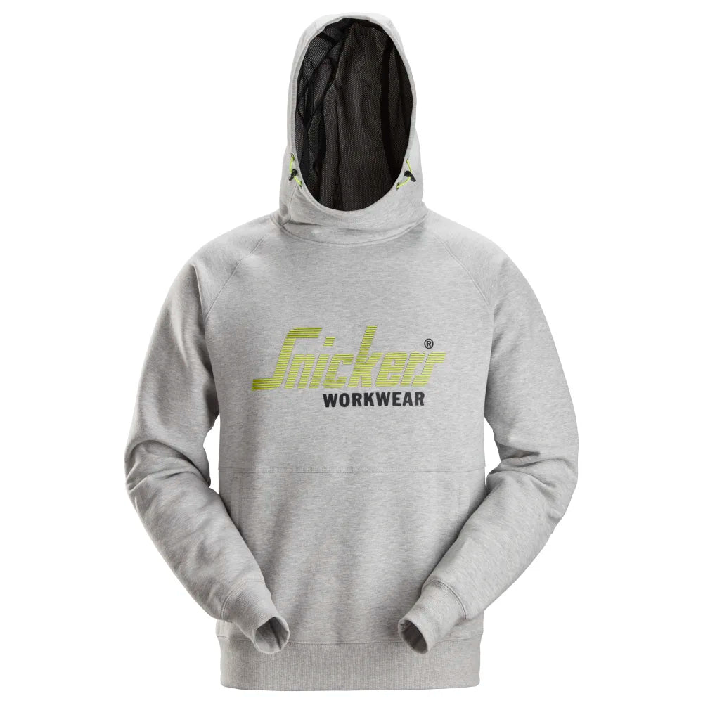 Snickers 2845 Logo Hoodie 2800 Grey Melange