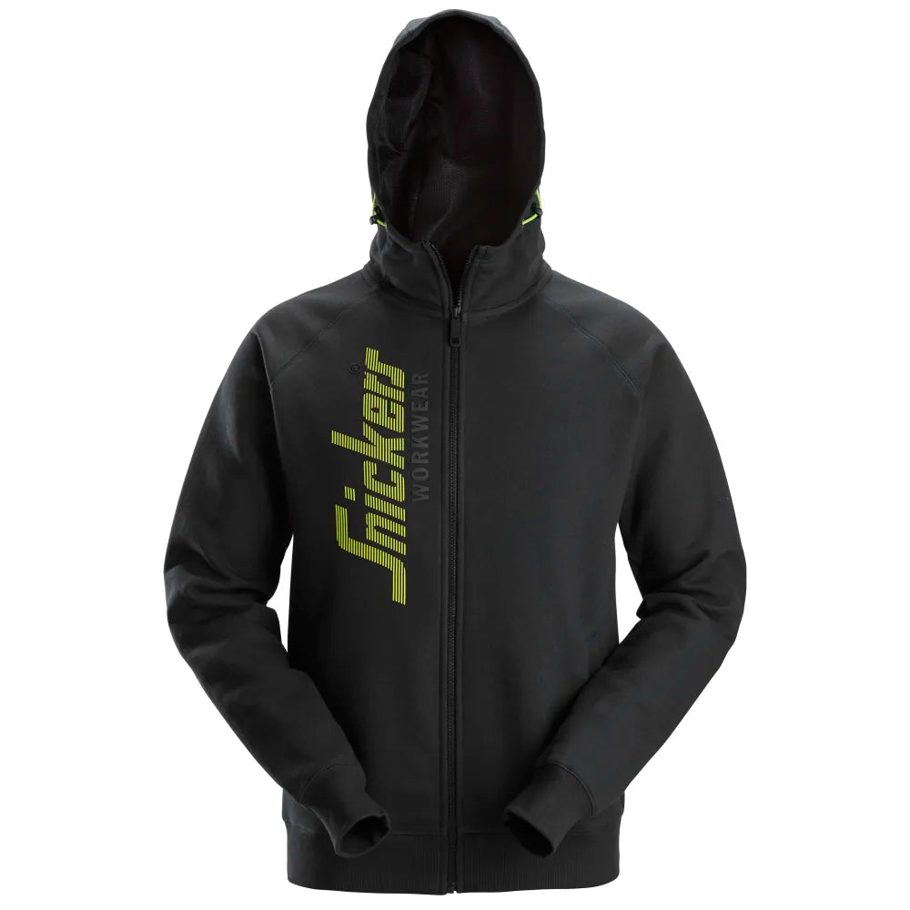 Snickers 2846 Logo Hoodie Met Rits 0400 Black